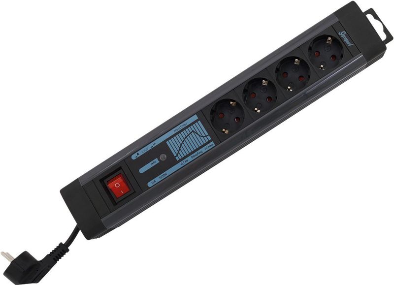 Stekkerdoos - 2-polige Verlichte Schakelaar - Breukvaste Kunststof - 2.5 m Kabel