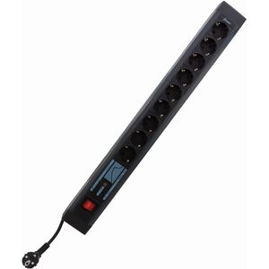 REV SupraGuard stekkerdoos, 9-voudig, netfilter, overspanningsbeveiliging, lengte 3,8 m, antraciet