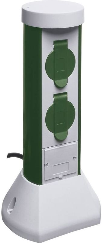 Stekkerdoos - Dubbel IP 44 - Zilver-Antraciet - Spatwaterdicht - 2 Aansluitingen