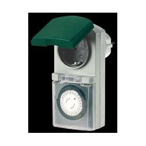 Timer voor buiten, mechanisch, 1 stuk, analoge outdoor timer voldoet betrouwbaar aan zijn doel, eenvoudige bediening, draaien en klaar, comfort in huis en tuin.