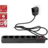 Stekkerdoos - Wit - Kunststof - 6 Geaarde Stopcontacten