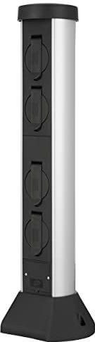 REV - EnergieSäule - Stekkerdoos - Zilver-Antraciet - Kunststof - IP44