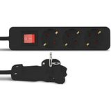 Stekkerdoos - Flat - 2,0 m - Plankleur - Kunststof - Met Schakelaarfunctie