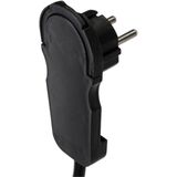 REV - Stekkerdoos - Zwart - Slagvast Kunststof - 6 Stopcontacten