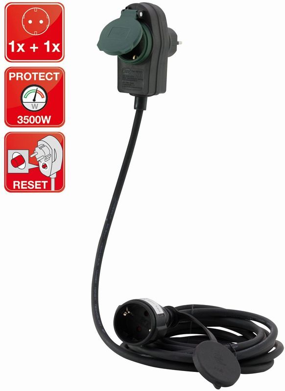 REV Verlängerungskabel Powersplit H05RR-F 10 m schwarz Elektrische Kabel & Leitungen