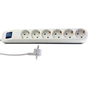 REV 0014640100 ICE, meervoudige contactdoos 6-voudig, kabel 1,4m, max. 3500W, wit