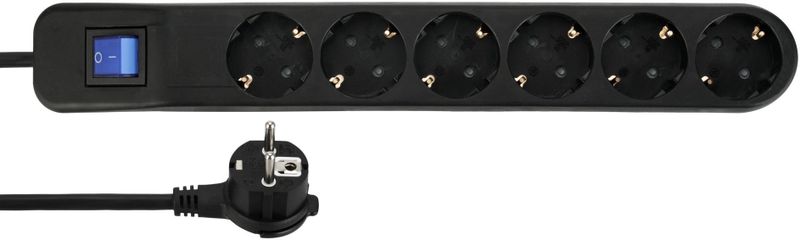 REV - 0014640500 Steckdosenleiste mit Schalter 6fach Schwarz Schutzkontakt 1 St.