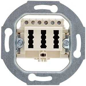 REV TECHNIK, TAE doos, merkcompatibel met Busch Jäger, Gira, Jung en Merten, inbouw, zilver