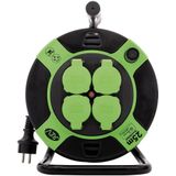 REV 0010215412 Kabelhaspel 25.00 m Zwart Randaarde stekker