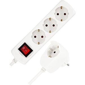 REV - PowerSplit - Stekkerdoos - 4 Uitgangen - 5 m Kabel - Slagvast Kunststof
