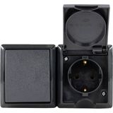 REV 0007861900 Stopcontact (opbouw) Met schakelaar IP44 Antraciet