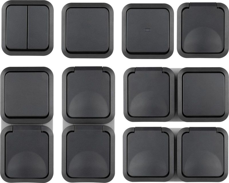 REV 0004310400 Knop Compleet AquaStorm Lichtgrij - Zwart