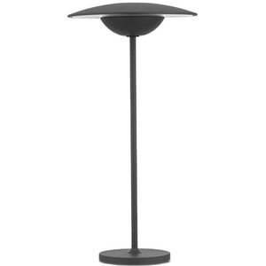 REV Tower LED tafellamp, tafellamp draadloos, bedlampje dimbaar, tafellamp, H 38cm, 200lm, 2W, batterij 4000mAh, zwart