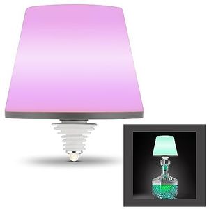 REV LAMPRUSCO Draadloze RGB-fleslamp, 130 lm, 2 W, 4000 mAh, dimbaar flessenlicht in verschillende kleuren, spatwaterdicht, touch-tafellamp voor