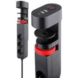 REV - Stekkerdoos - Wit - Kunststof - 3 Aansluitingen met USB