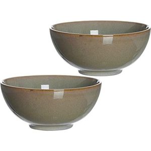 Ritzenhoff & Breker Puebla Boeddha schalen, keramiek, 950 ml, grijs, 2 stuks