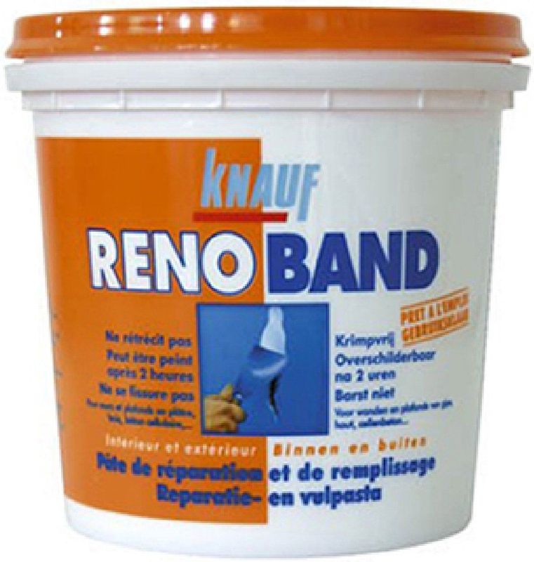 Renoband - Muurvuller - Emmer - 1 Ltr - Helderwitte Vulpasta