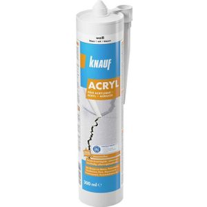 Knauf Maler-acryl voor het afdichten van rek- en aansluitvoegen, milieuvriendelijke voegenmassa voor het voegen van ramen, deuren, muren, gips, beton, rolluikdozen en nog veel meer, 300 ml, wit