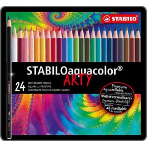 5 x Stabilo Aquarell-Buntstift Stabiloaquacolor Metalletui mit 24 Stif