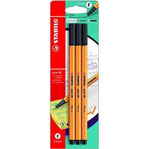 10 x Stabilo Fineliner point 88 0,4 mm schwarz Blisterkarte VE=3 Stück