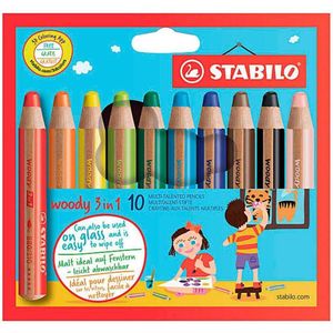 STABILO Woody 3 in 1 - Multi Talent Kleurpotlood - Etui Met 10 Kleuren