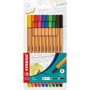 Stabilo Point 88 Fineliner assorti – Fine 0,4mm - 10 stuks