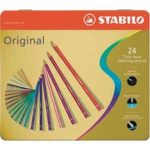 5 x Stabilo Dünnkernfarbstifte Original 24er Metalletui