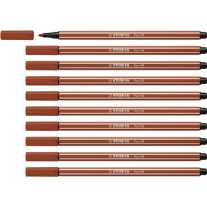 Premium Viltstift - STABILO Pen 68-10 stuks - roodkrijt