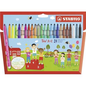 Stabilo - Trio A-Z - Viltstiften - 24 Stuks - Ergonomische Gripzone