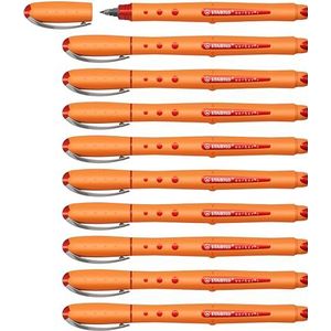Rollerball - STABILO worker+ - fijn - 10 stuks- rood