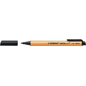 Fineliner STABILO Greenpoint 6088/46 0.8mm zwart - 10 stuks