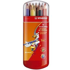 Stabilo Dreikant-Farbstift Trio dick Box mit 15 Stiften