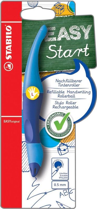 Rollerpen STABILO Easyoriginal linkshandig licht/donkerblauw blister | 3 stuks