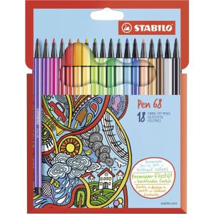 Premium-Filzstift Pen 68 Kartonetui VE=18 Farben