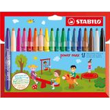 STABILO Power Max - Viltstift - Met Extra Dikke Punt 3,0 Mm - Etui Met 18 Kleuren