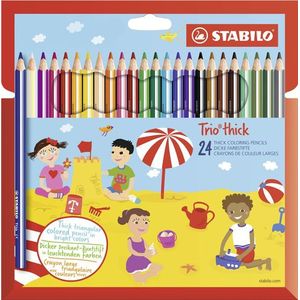 STABILO Trio Thick - Kleurpotlood - 24 Kleuren - Ergonomische Driekantige Vorm