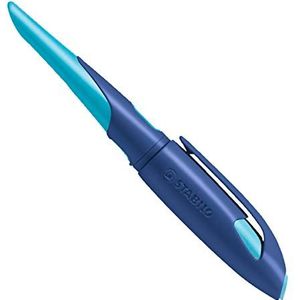 Ergonomische grafische pen - STABILO EASYbirdy in blauw/blauw - voor linkshandigen - incl. blauwe cartridge