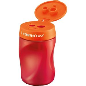 STABILO EASYsharpener - Ergonomische 3 in 1 Puntenslijper - Rechtshandig - Oranje - Geschikt Voor Alle Potloden