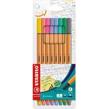 STABILO Point 88 - Fineliner 0,4 Mm - Speciale Etui - Met 8 Pastel Kleuren