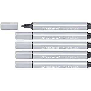 Driekantige viltstift met meeverende punt - STABILO Trio Scribbi - 5 stuks - olifant grijs