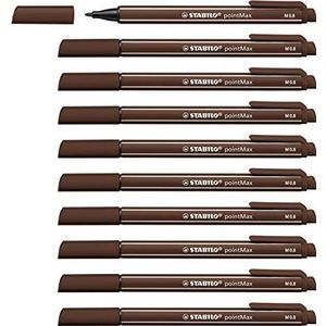 STABILO PuntMax viltstiften, middelste punt, 0,8 mm, bruin, 10 stuks