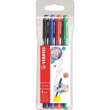 STABILO pointMax schrijfstift, 0,8 mm, etui van 4 stuks in geassorteerde standaard kleuren - 488/4