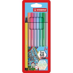 STABILO Pen 68 - Premium Viltstiften - Speciale Etui - Met 8 Pastelkleuren