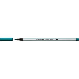 Premium Viltstift met penseelpunt voor variabele lijndiktes - STABILO Pen 68 brush - 10 stuks - turquoise blauw