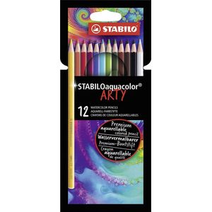 STABILO Aquacolor - Premium Aquarel Kleurpotlood - ARTY Etui 12 Kleuren