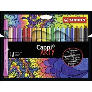 6 x Stabilo Filzstift mit Kappenring Cappi Arty Etui VE=18 Farben