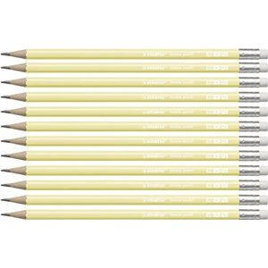 STABILO Swano pastel potlood, HB, met gom, geel 12 stuks