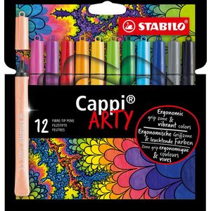 6 x Stabilo Filzstift mit Kappenring Cappi Arty Etui VE=12 Farben