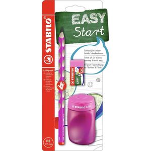 STABILO school set EASYgraph voor rechtshandige kinderen (potlood + slijper + gom) - roze assortiment