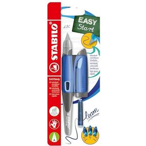 Stabilo EASYbirdy Pastel Edition Ergonomische vulpen voor rechtshandigen met beginners punt A - STABILO EASYbirdy Pastel Edition in blauw/lichtblauw - 1 stuk - met inktvulling en instelaccessoires - blauw (uitwisbaar)